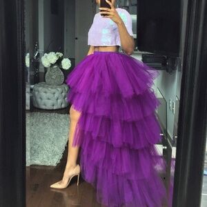 Oyemwen Orchid Tulle Skirt